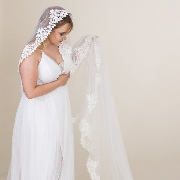emilia cathedral mantilla veil in stock