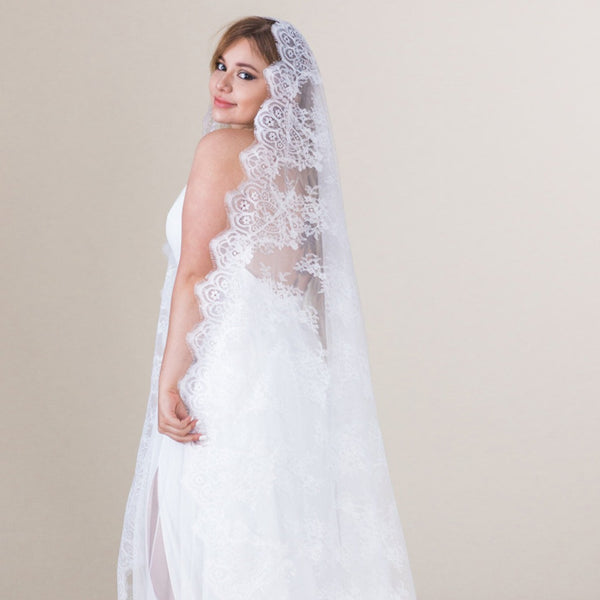 full lace mantilla veil