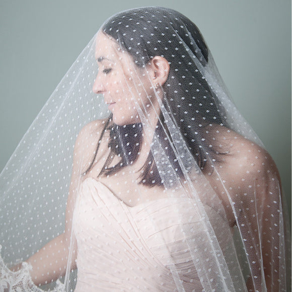 polka dot mantilla wedding veil