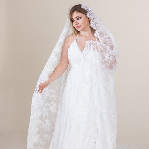 full lace mantilla veil