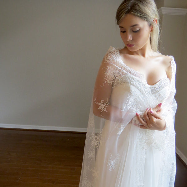 mantilla veil for bride and groom 