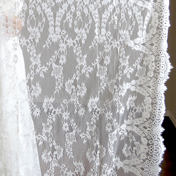 rectangular mantilla veil for bride and groom 